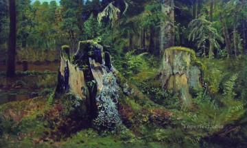 イワン・イワノビッチ・シーシキン Painting - 切り株のある風景 1892年 イワン・イワノビッチ